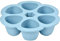 BÉABA, Multiportions Silicone de qualité premium, Résistance thermique extrême, Four et micro-onde, 6 alvéoles indépendantes, Couvercle hermétique, Fabriqué en Italie, 6x150 ml, Bleu