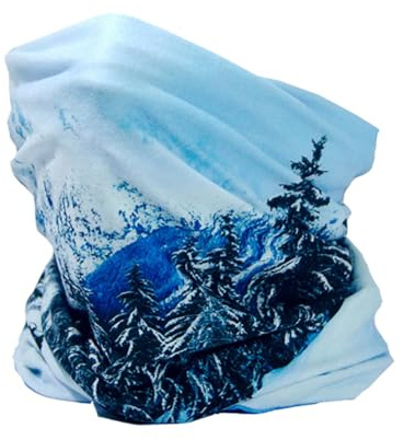 Ruffnek SUPERSOFT Neckwarmer, Neck gaiter, Snood Tube Scarf- Double Layer, Reversible - ALPINE Design - Men, Women, Children Unisex, One Size - Skiing, Hiking, Cycling, Dog Walking