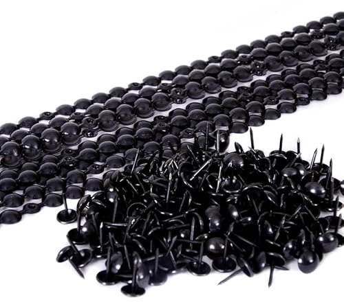 10 bandes de clous tapissier + 200 clous - Lentille Fer - Anthracite - Ø9,5mm - Clous tapissier en bande