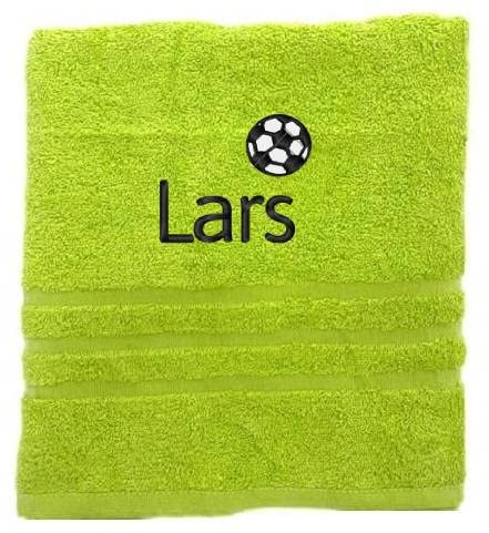 Pet-Jos Personalisiertes Handtuch mit Namen Schön gestickter Name Handbadetuch 100% Baumwollhandtuch Personalized Custom Towel with Name (100 x 50 cm, Fußball)