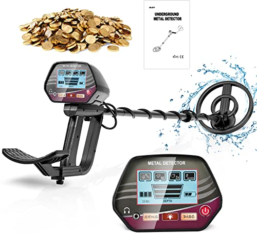 HIUYRFS Metalldetektoren Hohe Einstellbar 33-43 Zoll Genauigkeit Wasserdicht, Punktgenaue Funktion, Metalldetektor mit LCD-Display für Kinder und Erwachsene, Golddetektor Erkennungstiefe 34 cm