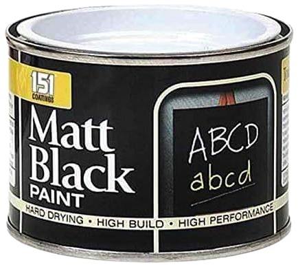PEBBLE HUG 1x 180ml Black Matte Paint for Blackboard, Interior Furniture, Walls, Wood, Wardrobes, Doors, Tables, Chairs, Hard Drying, Hard Built, Easy To Use