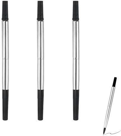 Tintenroller-Ersatzminen, kompatibel mit Parker-Stiften, 0,7 mm mittlere Spitze, glattes Schreiberlebnis, schnell trocknende Tinte für den professionellen & persönlichen Gebrauch, schwarze