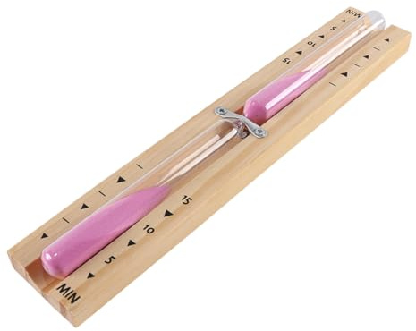 Hsthe Sea Sablier De Sauna en Bois De 15 Minutes, Horloge Murale Rotative Résistante À La Chaleur pour Séances De Relaxation, Rose