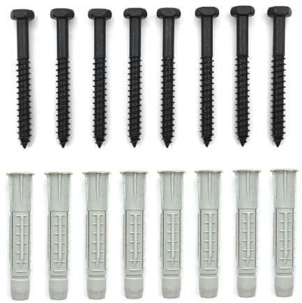 8 Pcs Heavy-Duty Hex Head Screws for TV Wall Mounting Bracket Into Wood Concrete Wall with Expansion Lag Bolt Wall Plug(M8*70mm)