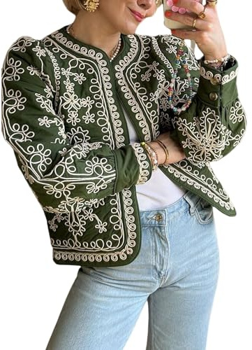 Piumino trapuntato corto da donna Cappotto imbottito con stampa floreale leggera Cardigan gonfio aperto sul davanti Outwear