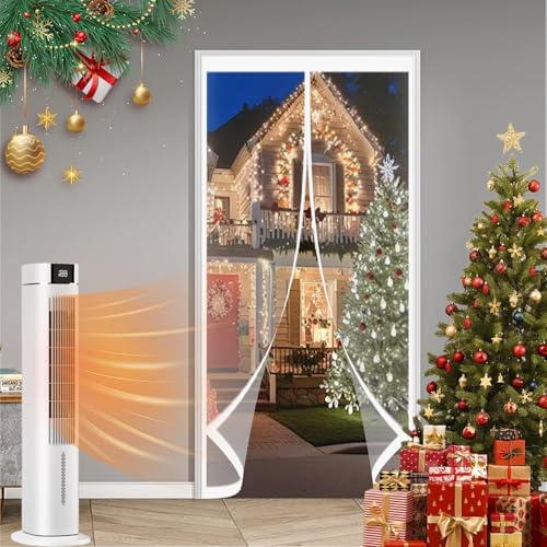 Rideau de Porte à Isolation Thermique 90 x 200 cm Anti Froid et Chaleur Vent Isolation Phonique Imperméable Magnétique Moustiquaire Rideau pour Cuisine, Chambre à Coucher, A