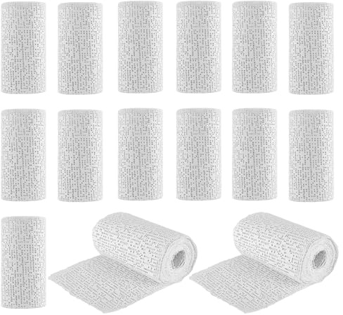CHEUNGR Plaster Cloth Rolls, 15 Pack Plaster of Paris Bandage Kit for Modelling, Art, Moulds, Body Casts Craft Projects, 10 cm x 270 cm