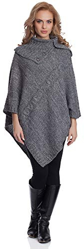 Merry Style Poncho Mujer 2V3T1 (GrisMezcla, One size)