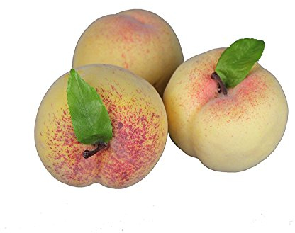 GMMH Künstlicher Deko Pfirsich (3 Stück) - Lebensechtes Plastikobst, Plastikfrucht, Kunstobst, Frucht für Dekoration, Schaufenster, Haushalt, Küche, Party, Hotel