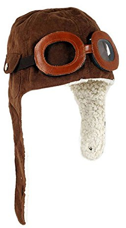 FSSTUD Niedlich Winter Warme Baby Kinder Jungen Mütze Pilotenmütze Flieger Mütze Fliegermützemit Ohren Braun