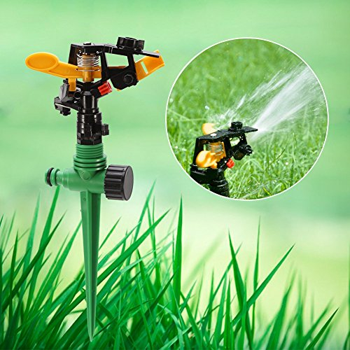 360 ° Großflächiger Sprinkler Rasensprenger Pulsationssprenger Gartensprenger Impulsregner Kreisregner Bewässerung Gartenbewässerung 1/2 Zoll Innengewindegröße