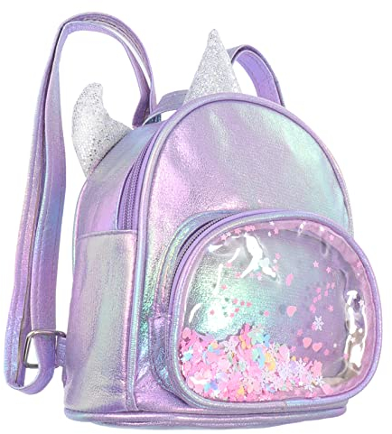 SOIMISS Einhorn Mini Rucksack für Mädchen Kinder Regenbogen Einhorn Pailletten Kleinkind Rucksack Mini Reisetasche Vorschule Rucksack Schule Tasche für Studenten (Lila)