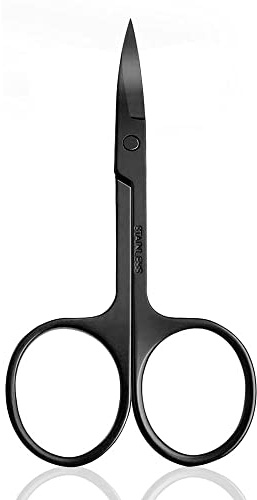 Multi-Purpose Nail Scissors Stainless Steel for Nail Toenail Eyebrow Eyelash(Black)