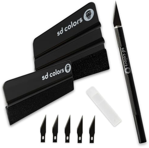 SD COLORS Neues Set enthält 2 Filzkanten-Rakel und Schneidwerkzeug für Auto, Vinyl-Fensterfolien, selbstklebende Vinyl-Fensterfolien, Kontaktfolien, Glasaufkleber, Bastelarbeiten