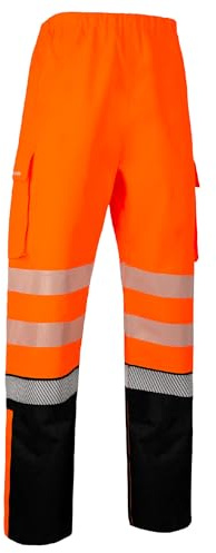 BeeSwift Deltic Hi-Vis Overtrousers Two-Toned Orange/Black Water Repellent PPE Safety Workwear Personal Protective Clothing Outerwear Work Overtrousers - Large