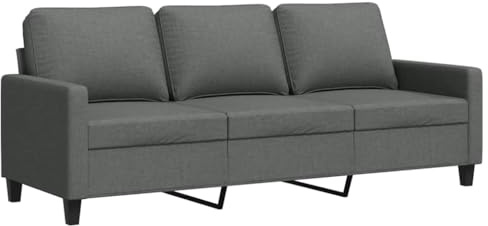 vidaXL Canapé à 3 Places Gris foncé 180 cm Tissu, canapé, canapé de Salon, canapé à Trois Places, canapé rembourré, sièges de Salon, canapé en Tissu