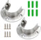 2PCS Wardrobe Rail Bracket Curtain Pole Brackets Wardrobe Rails and Fittings Wardrobe Pole Brackets Wardrobe Pole and Fittings Flange Rail Rod Holder with Screws for 25mm Closet