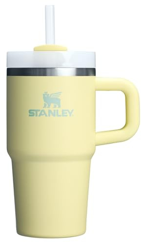 STANLEY Quencher H2.0 Tumbler with Handle and Straw, 3-Mode Flowstate Lid, Travel Cup Holder Compatible, Insulated Stainless Steel, BPA-Free, 0.4 Litre, Tangerine Colour