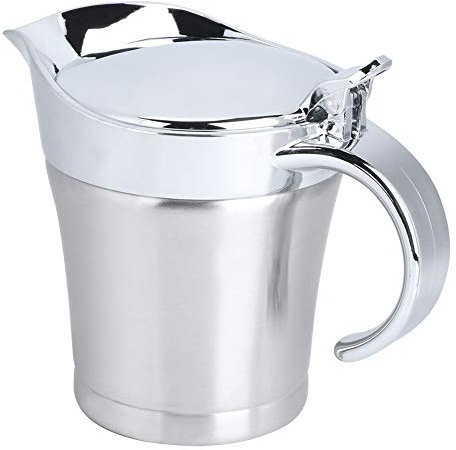 Nikou Salsiera isolante a doppio strato in acciaio inox 304, 450 ml, brocca per salse, utensili da cucina per salse, salse, salse