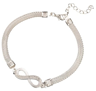 meberg Karma NH10696385_eternity Fußkettchen Eternity Silber Fusskette Strandschmuck Fußschmuck Urlaub Strand Accessoires (Eternity)