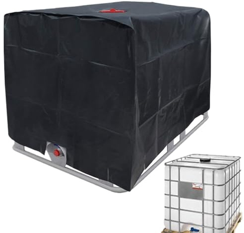 Housse De Protection Pour Citerne De Pluie - Couvercle Protecteur pour Tonneau Industriel | Toile Oxford 210D Imperméable Anti-UV pour Réservoir 1 m³ Usage Extérieur Camping Jardin