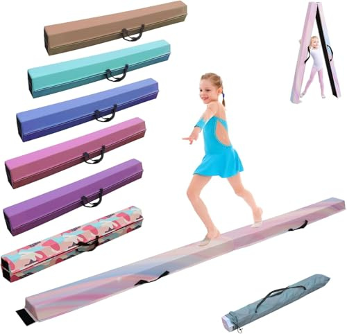 SportBob schwebebalken Kinder Schwebebalken klappbar Balken Gymnastik 270cm PU Leder schwebebalken für zuhause balancierbalken Balance Beam Training Beam für Kinder, Fitness/Training/Turnen