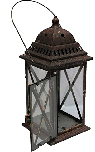 Rustikale Garten Laterne im Landhausstil, Laterne Brown Dom 31 cm.