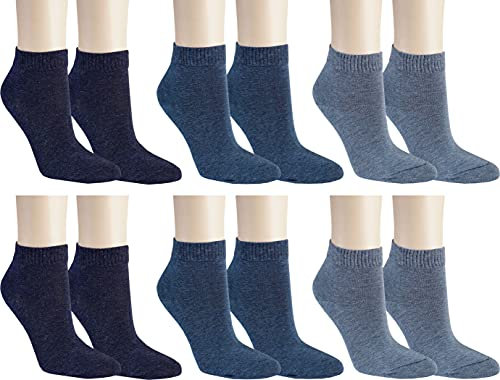 RS. Harmony Kurz-Strumpf aus Baumwolle mit Komfortrad, sehr flache Zehennaht und extra feine Maschenqualität, Kurz-Socken oberhalb des Knöchels für Damen, 6 Paar, jeanstöne, Größe 39-42