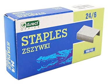 D.RECT 24/6 mm Galvanised Staples, Box of 1000