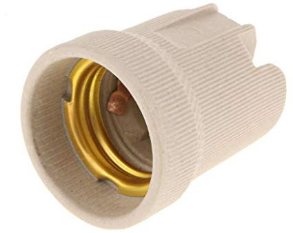 LEDSone Ceramic Porcelain Lamp Holder, E26 E27 Edison Screw Heat Vintage Lamp Light Bulb Holder, Ceramic Light Socket for Incandescent, LED Bulbs Replacement - 1 Pack
