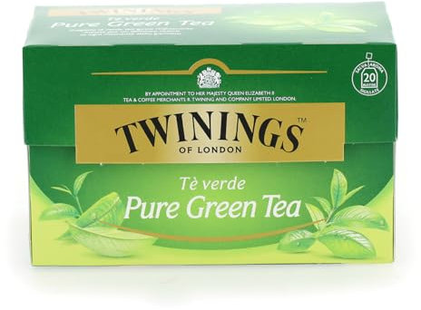 Twinings, Tè Verde Pure Green, Pregiato Tè Verde Orientale, Gusto Rinfrescante e Delicato, Infusi e Tisane, 1 Confezione da 20 Filtri