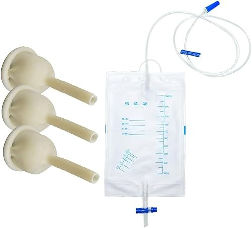 Kondom Katheter Externer selbstdichtender Satz 10Pcs Urinalkondom Für Männer 2Pcs 1000ml Urinbeutel(25mm/0.98inch)