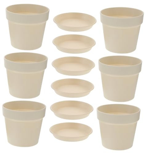 Milisten 6ensembles Pots De Drainables Plastique avec Soucoupe Ensemble De Pots De Plantes Respirants pour Intérieur Et Extérieur pour Rosiers Miniatures Et Plantes