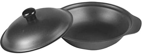 Mini casseruola in ferro da cucina in ghisa wok poco profonda antiaderente cucina 20 cm nero