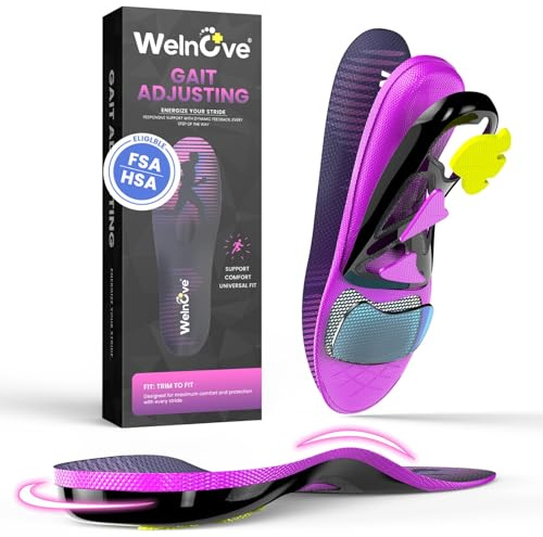 Welnove Metatarsalgie Einlagen mit Mittelfußpolster-Plantarfasziitis Orthopädische Einlegesohlen mit Fußgewölbestütze für Morton Neurom, Fußschmerzen, ideal für Sport & Arbeitsschuhe-Herren 42-43-XL