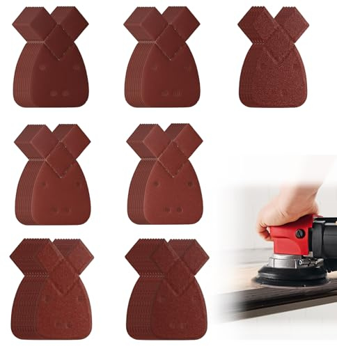 65 hojas de lija para Black y Decker Mouse, grano 40/60/80/120/180/240/320 para lijadora triangular