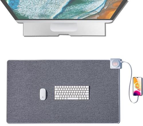 USB-uppvärmd musdyna med LED-skärm, vinterhand varmare skrivbord med 35-65 ℃ Justerbar temperatur, intelligent temperaturkontroll Elektrisk värmemusdyna för hemmet för hem