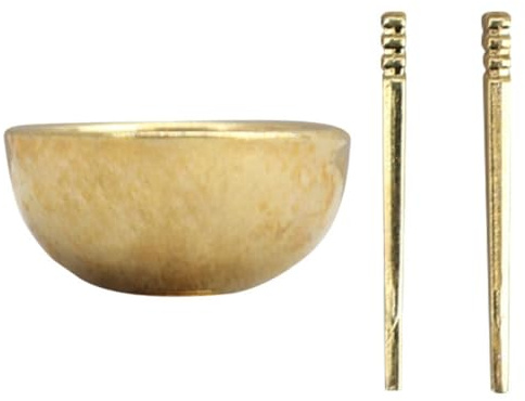 Chenxi Studio Vaisselle miniature pour maison de poupée, présentoir à l'échelle 1/12, bol en métal, baguettes modèle figurine avec détails réalistes, ensemble de vaisselle miniature