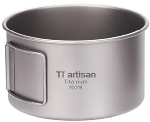 EpheyFIF Cuencos ultraligeros de titanios para camping, mango plegable, resistentes al óxido, 450 ml/600 ml, juego de utensilios de cocina para senderismo, mochileros, aventuras al aire libre