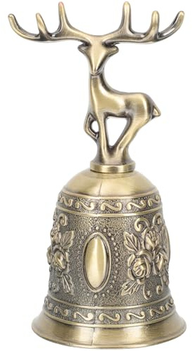 HIAKDOFT Campanello da Tavolo in Metallo Piccolo Vintage, Campanello di Chiamata per Ristorante e Hotel, Campanellino Portatile per Bar e Reception, Suono Nitido per Servizio e Cucina