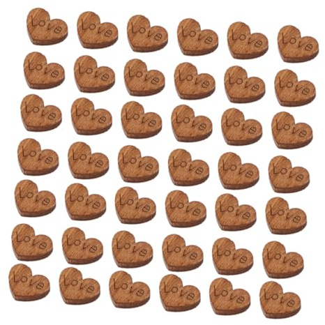 TOYANDONA 100 Pezzi Bottoni a Forma di Cuore in Legno Rustici, Piccoli Pulsanti da Cucire per Fai da Te e Decorazioni Matrimonio, Bottoni Artigianali Versatili per Abbigliamento e Accessori