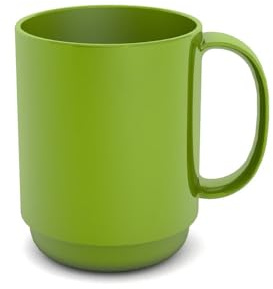 Ornamin Mug with Handle 300 ml Green (model 510) | stable coffee mug made of plastic, coffee cup, reusable cup, tea cup