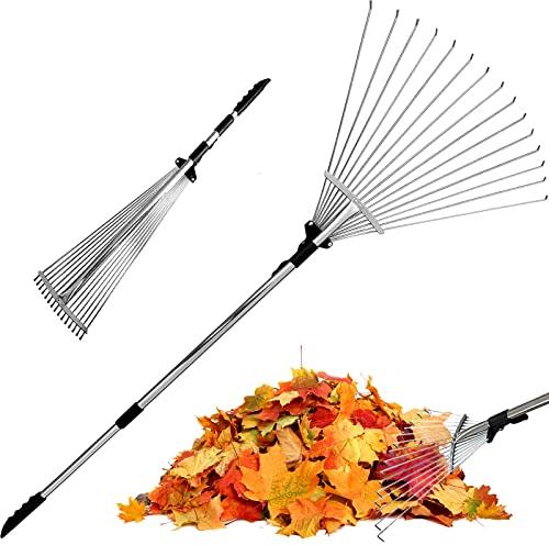 Old Tjikko Leaf rake Adjustable with Handle,161cm Gardena harke, laubsammler,Gardena Leaf rake, laubrechen Metal rake, gartenrechen, Leaf Fan Leaf rake, Lawn rake, Garden Tool