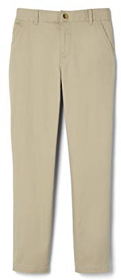 French Toast Boy's Adjustable Waist Stretch Straight Fit Chino Pant, Khaki, 18 Years