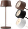 charlique® LED Tischlampe kabellos (braun) - Dinner Light 34 cm - Akku Tischleuchte mit USB, für innen und außen, warmes Licht - wetterfest für Balkon, Terrasse & Garten