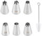 6 Pezzi Beccucci in Acciaio Inox, Decorazione Torte Set, Bocchette Decorative Accessori per Cupcakes con1 spazzola per la pulizia per Decorare Torte per Cottura Fai da Te Torta alla Crema Cupcake