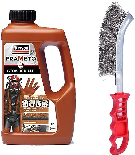 Rubson Frameto Stop-Rouille (bidon de 500 ml) – Traitement anti-rouille pour intérieur & Ks Tools - Automobile Et Poids Lourds - Brosse Métallique Pour Frein à Tambour Brins Inox250