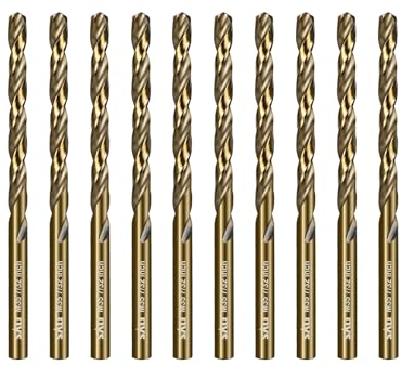 SALI Cobalt Drill Bit Set 10Pcs 5.5mm M35 High Speed Steel Jobber Drill Bit Kit (HSS) Twist Drill Bits for Hardened Metal, Stainless Steel, Cast Iron, Wood and Plastic, with Index Storage Case