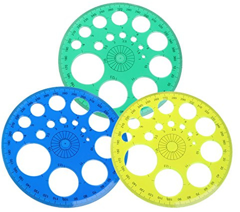BYUTFA Transportador Transportador De 360 Grados Plantilla De Regla Redonda Círculo Suministros De Dibujo Escolar